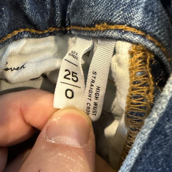 Made And Loved LOFT Women’s Slim Pockets Jeans Raw Hem 0/25 Medium Washed - Picture 6 of 10